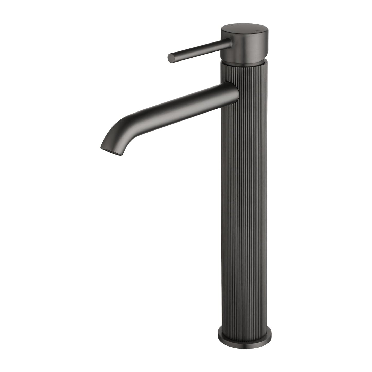 ACA International WELS Bathroom Basin Mixer Tap,High-Arc Counter Top Bathroom Taps,Single Handle Knurled Bathroom Faucet(Chrome)