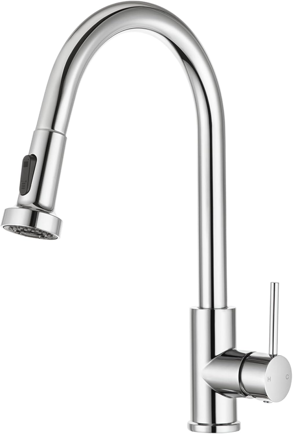 ACA International WELS Kitchen Mixer Tap Pull Out 2-Mode Spray Basin Mixer Tap 360° Swivel H&C Control Laundry Sink Faucet Kitchen Taps (Polished Chrome)