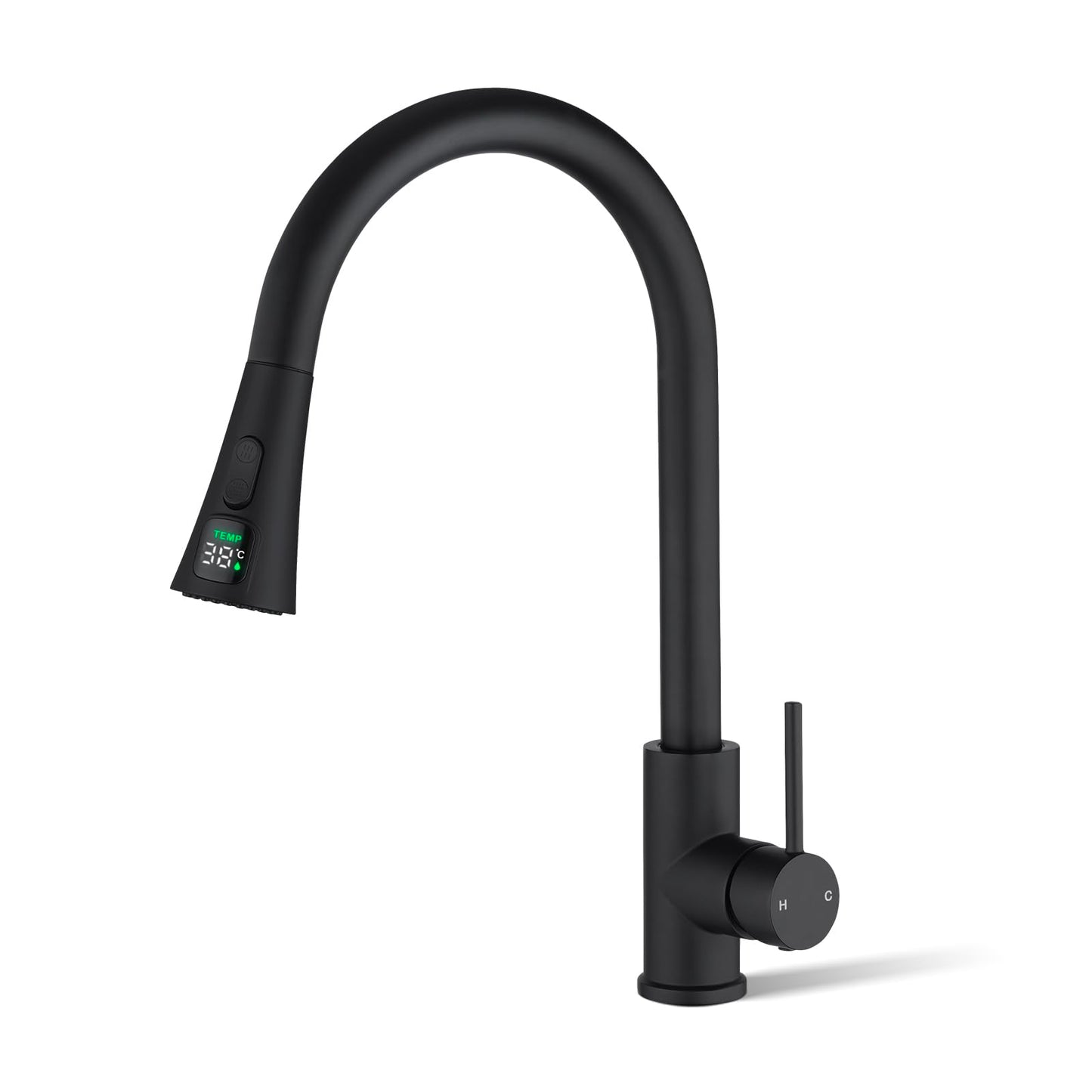 ACA International WELS Kitchen Mixer Tap 2-Mode Spray Pull Out Spout Kitchen Laundry Sink Bar Faucet Tap Basin Mixer Brass Faucet Kitchen Tap(Matt Black)