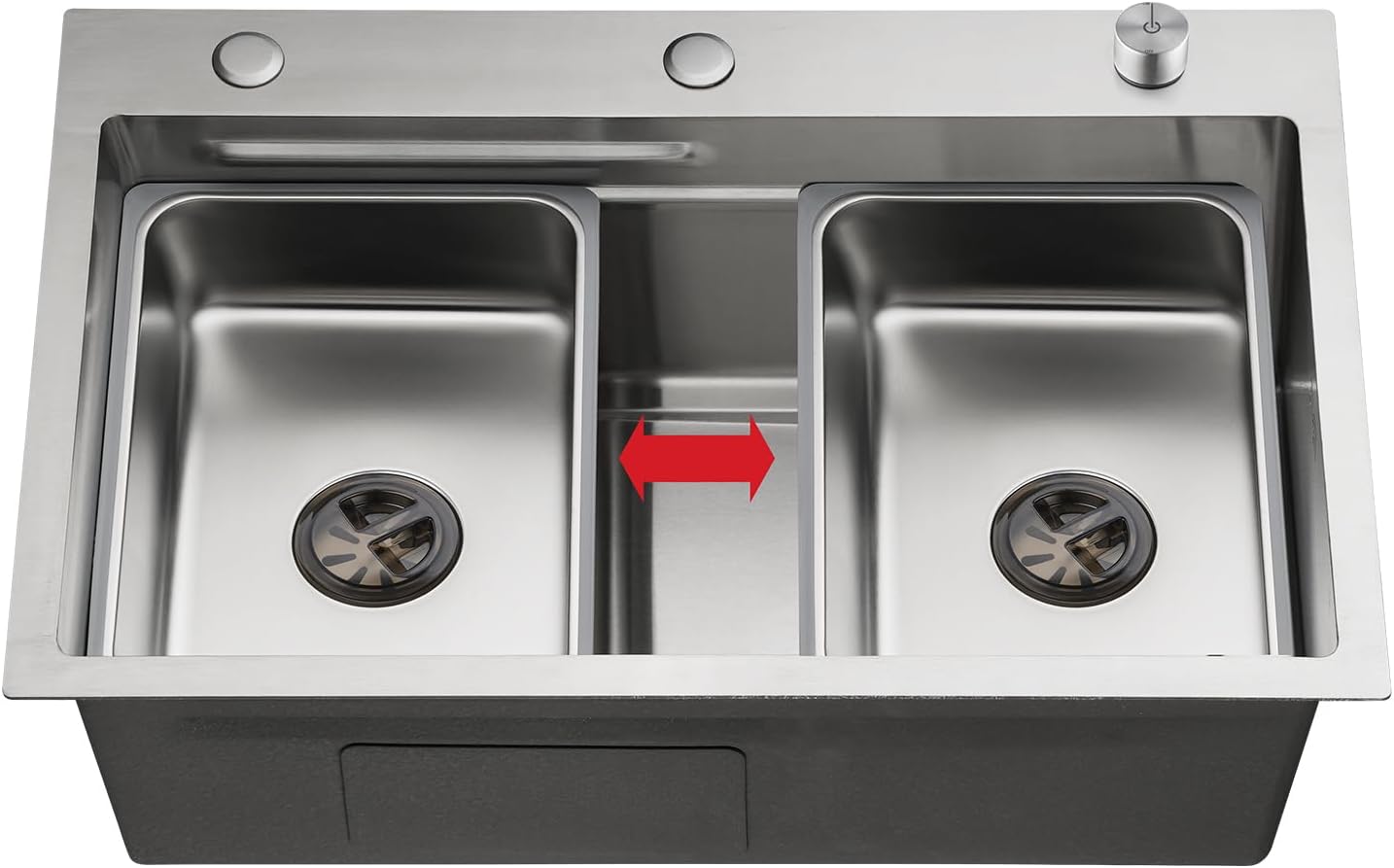 ACA International Brushed Gold Kitchen Sink Basin 304 Stainless Steel Under/Top/Flush Mount Double Bowl Sinks (680x400x225mm Satin Brush)
