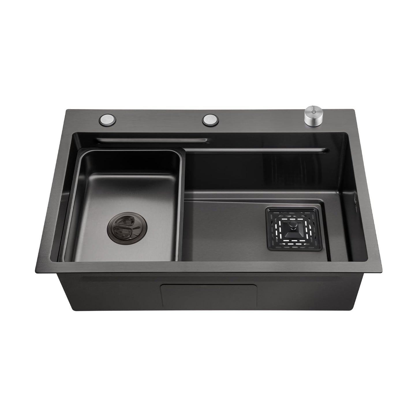 ACA International Brushed Gold Kitchen Sink Basin 304 Stainless Steel Under/Top/Flush Mount Double Bowl Sinks (680x400x225mm Satin Brush)
