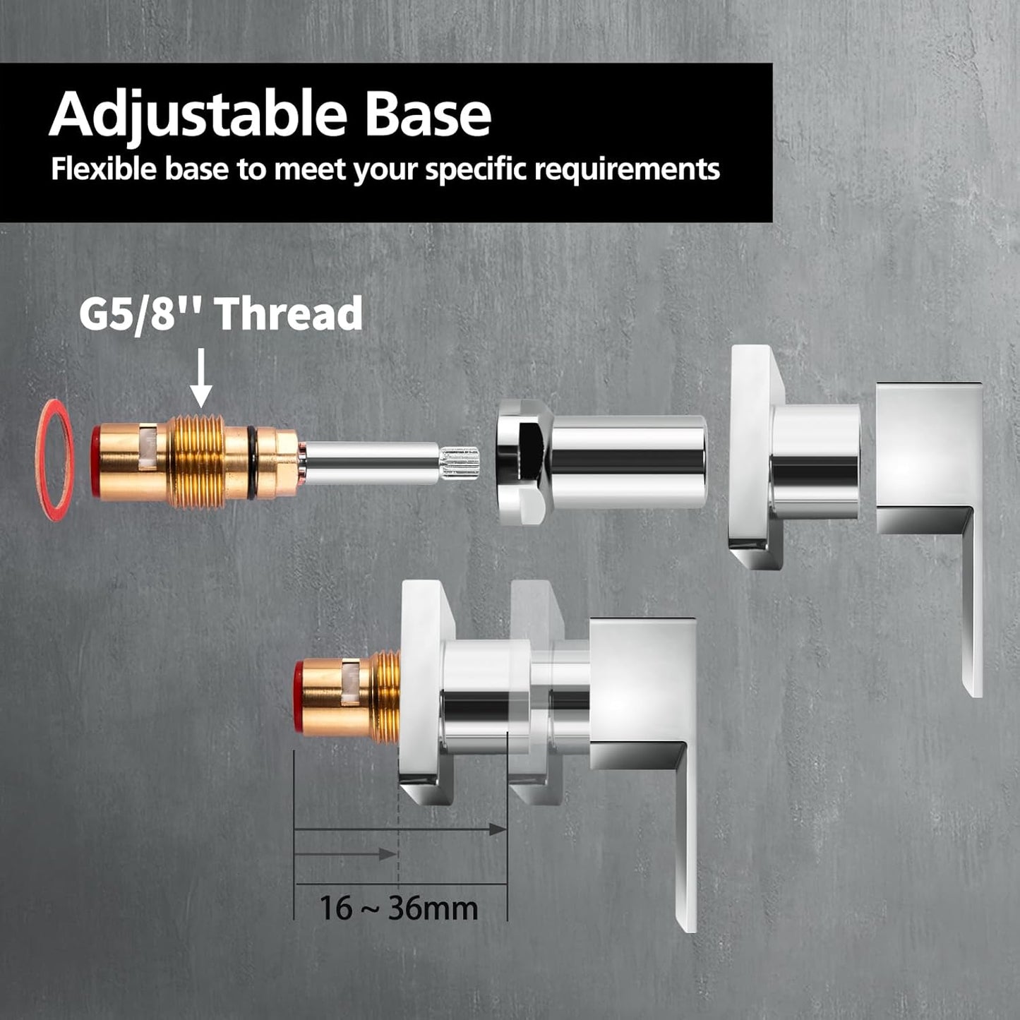 ACA International Square Bathroom Tap Set, 1/4 Turn Basin & Shower Mixer Tap with Twin Lever Handles, Wall Mounted Design in Polished Finish, Brass Construction with Watermark Certification (Chrome)