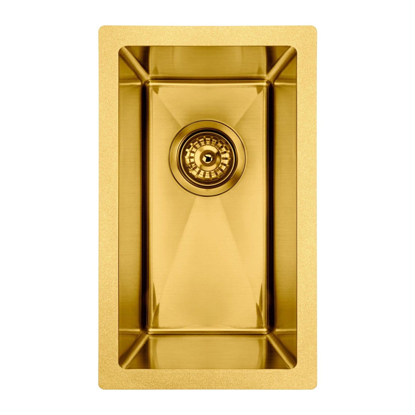 ACA International Brushed Gold Kitchen Sink Basin 304 Stainless Steel Under/Top/Flush Mount Double Bowl Sinks (680x400x225mm Satin Brush)