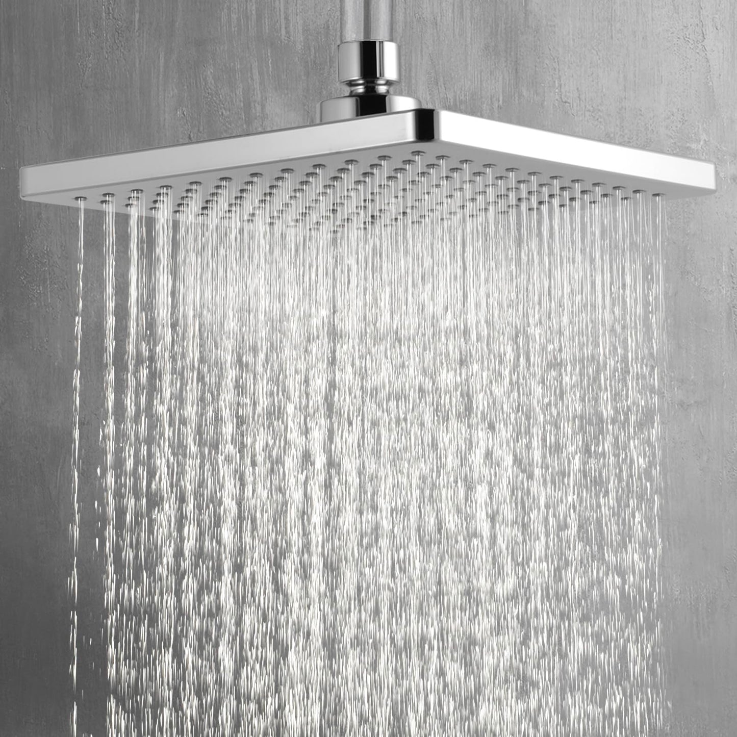 ACA International WELS Luxury Rain Shower Head High Pressure Adjustable 8 Inch Round Rainfall Shower Overhead ABS Plastic (Chrome)