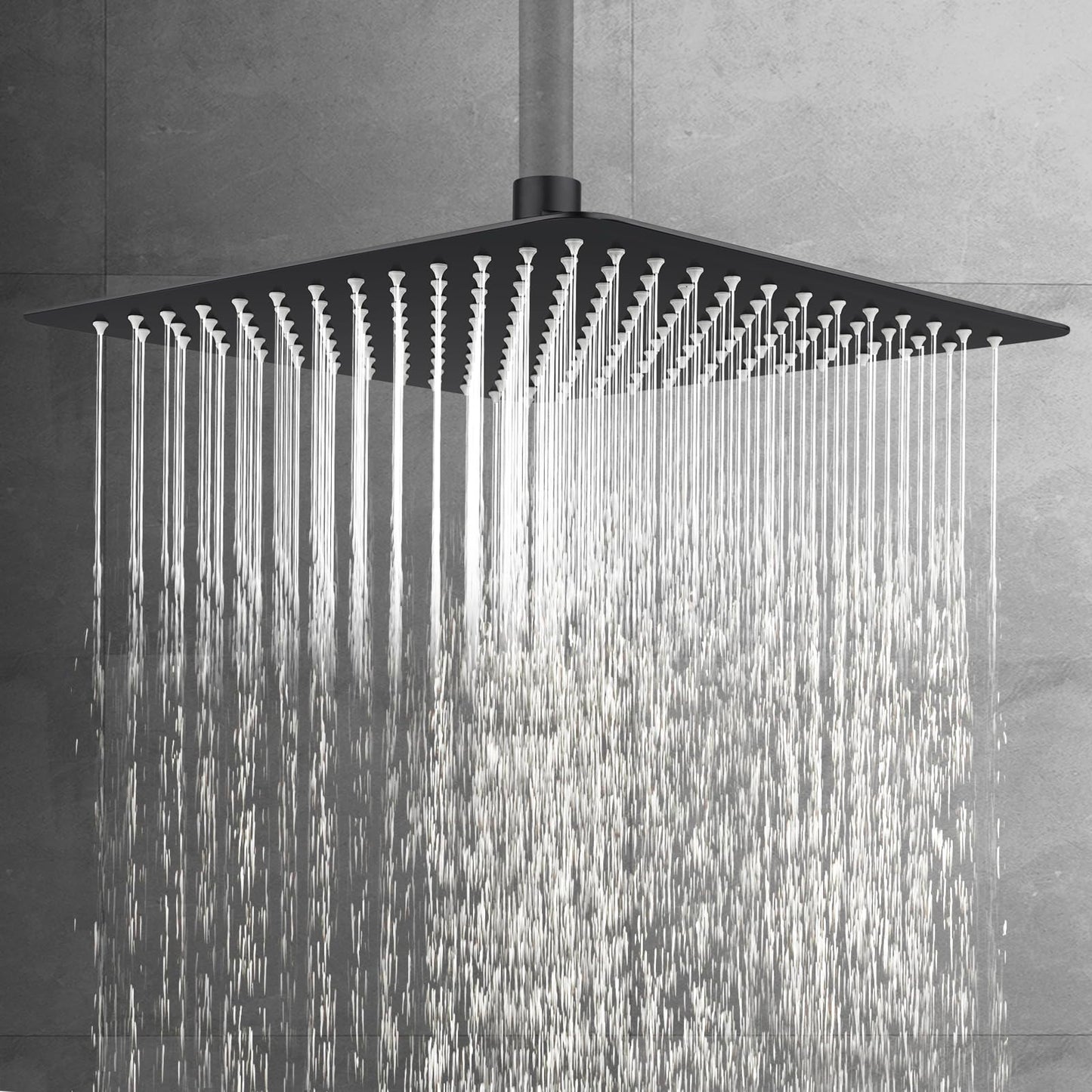 ACA International 12'' Rain High Pressure Shower Head Square Stainless Steel Large Rainfall Overhead 300mm Metal Ultra Thin WELS (Chrome)