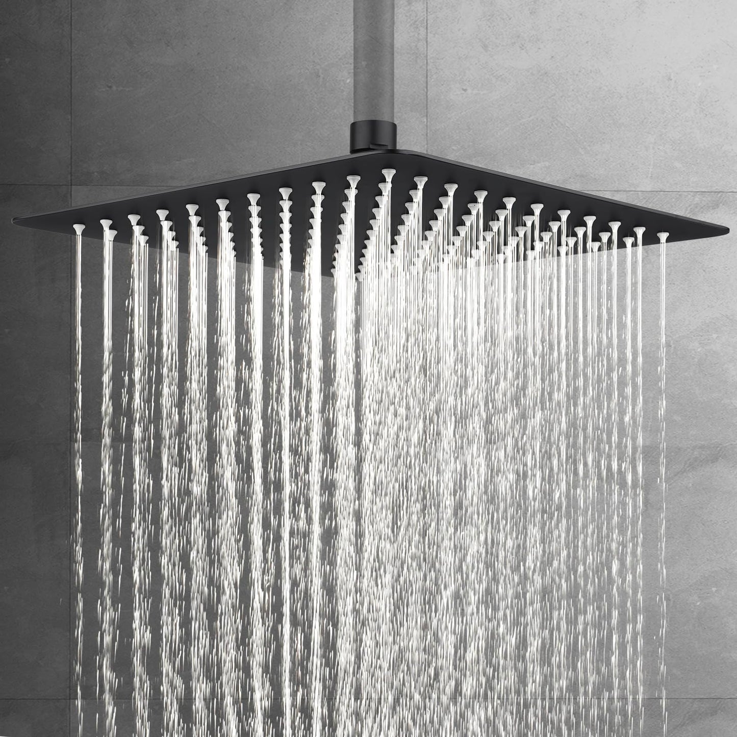 ACA International 12'' Rain High Pressure Shower Head Square Stainless Steel Large Rainfall Overhead 300mm Metal Ultra Thin WELS (Chrome)