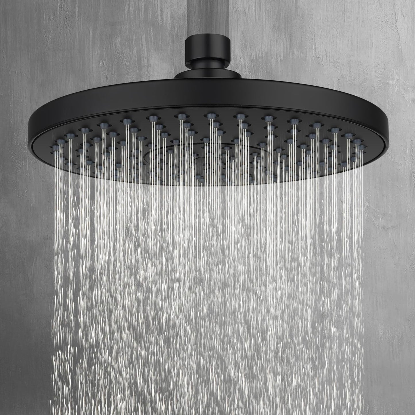 ACA International WELS Luxury Rain Shower Head High Pressure Adjustable 8 Inch Round Rainfall Shower Overhead ABS Plastic (Chrome)