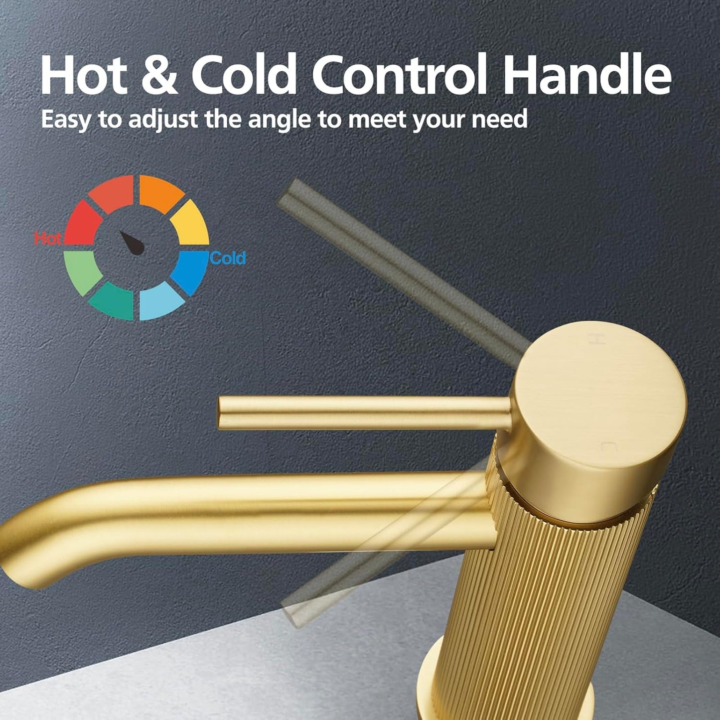 WELS Bathroom Tap, Bathroom Mixer tap Rounded Bathroon Sink Tap Basin Tap Vanity Tap Faucet Solid Brass Brushed Gold
