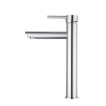 ACA International Tall Bathroom Tap Basin Mixer Tap Round Bathroom Sink Tap Faucet Solid Brass(Matt Black)