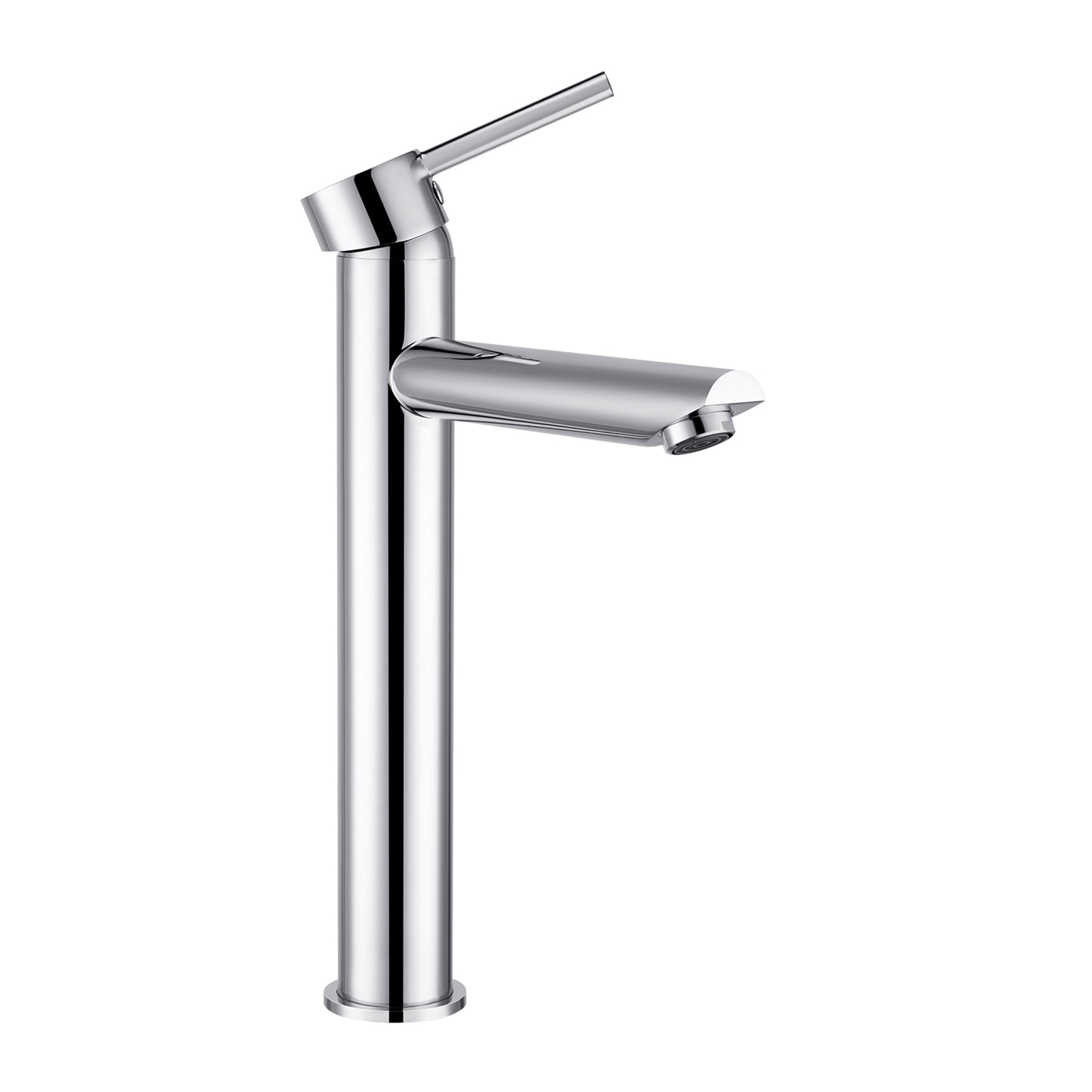 ACA International Tall Bathroom Tap Basin Mixer Tap Round Bathroom Sink Tap Faucet Solid Brass(Matt Black)
