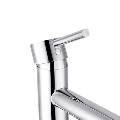 ACA International Tall Bathroom Tap Basin Mixer Tap Round Bathroom Sink Tap Faucet Solid Brass(Matt Black)