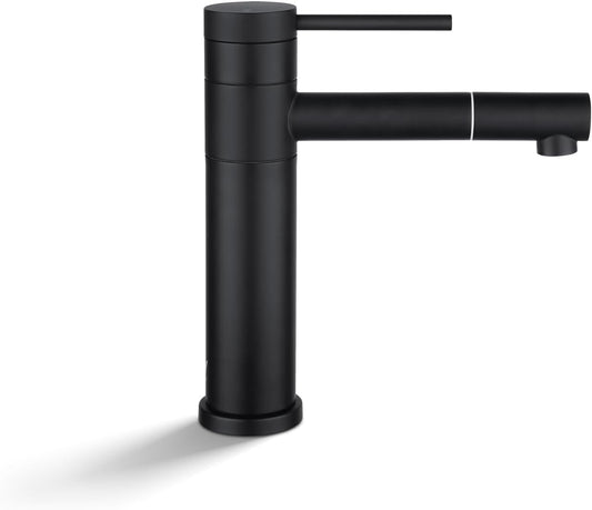 ACA International WELS Bathroom Basin Mixer Tap Round Classic Laundry Vanity Sink Taps (Black)