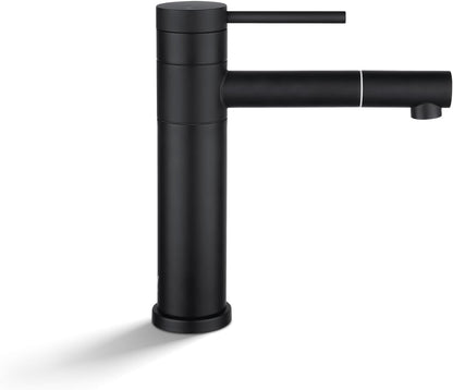 ACA International WELS Bathroom Basin Mixer Tap Round Classic Laundry Vanity Sink Taps (Black)