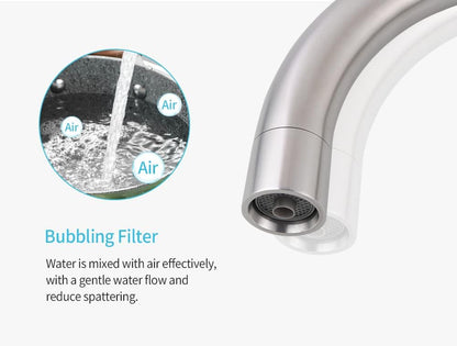 ACA International WELS 3 in 1 Kitchen Tap with Drinking Water Outlet, 360°Swivel Kitchen Sink Mixer Tap Laundry Faucet 3-Way Purified Drinking Water Outlet Kitchen Mixer Tap(Chrome)