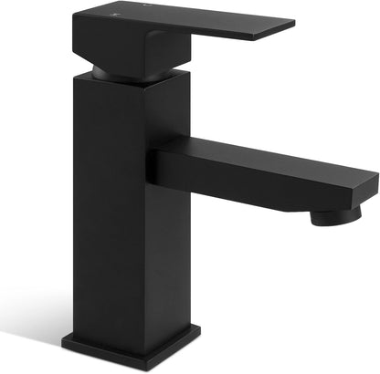 ACA International WELS Bathroom Basin Mixer Tap, Basin Faucet Tap Laundry Vanity Sink Faucet Hot-Cold Water Control Premium Solid Brass(Matte Black)