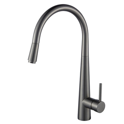 ACA International Kitchen Tap Pull Out Metal Spray Head Kitchen Mixer Tap, 360° Swivel Faucet Taps Kitchen Laundry Sink Tap Solid Brass WELS(Brushed Chrome)