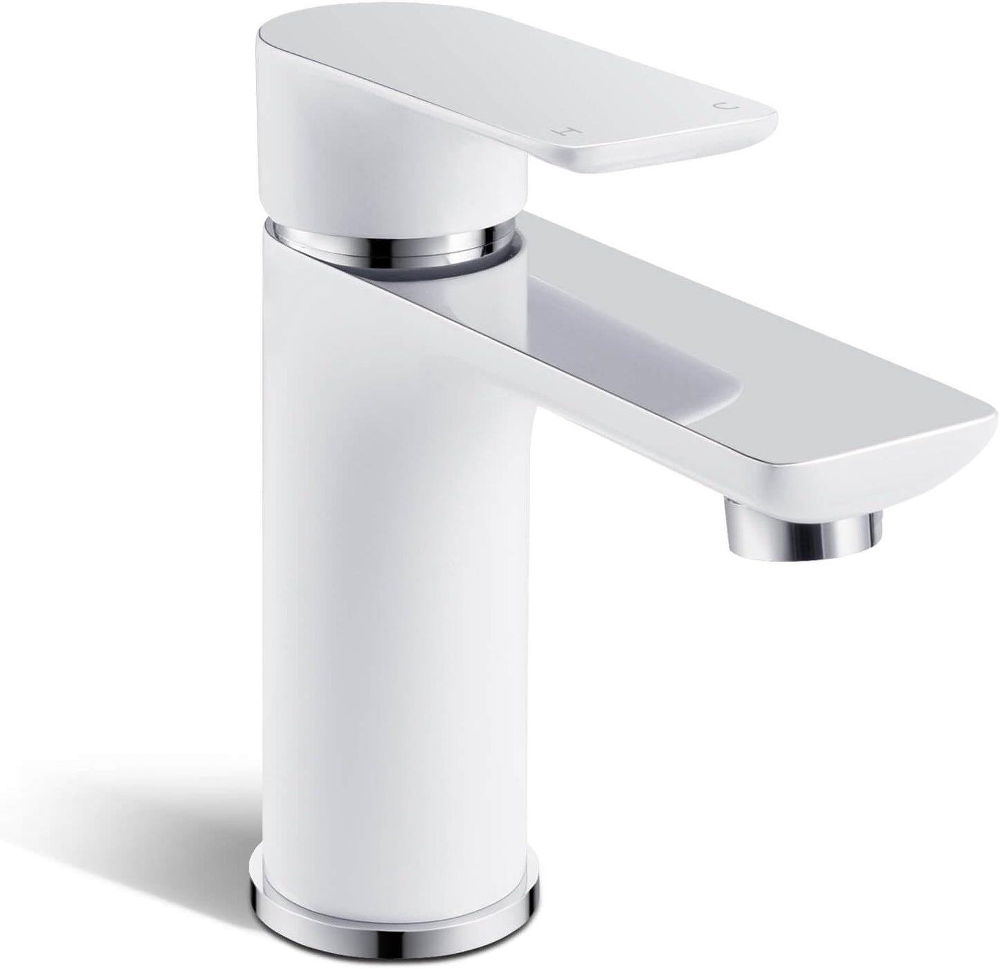 ACA International Brass Basin Mixer Tap Bathroom Countertop Vanity Sink Faucet Taps WELS(White & Chrome)