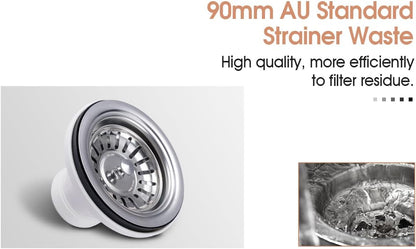 ACA International Granite Double Bowl Kitchen Sink 710x450mm (Granite Black 422x422x203mm)