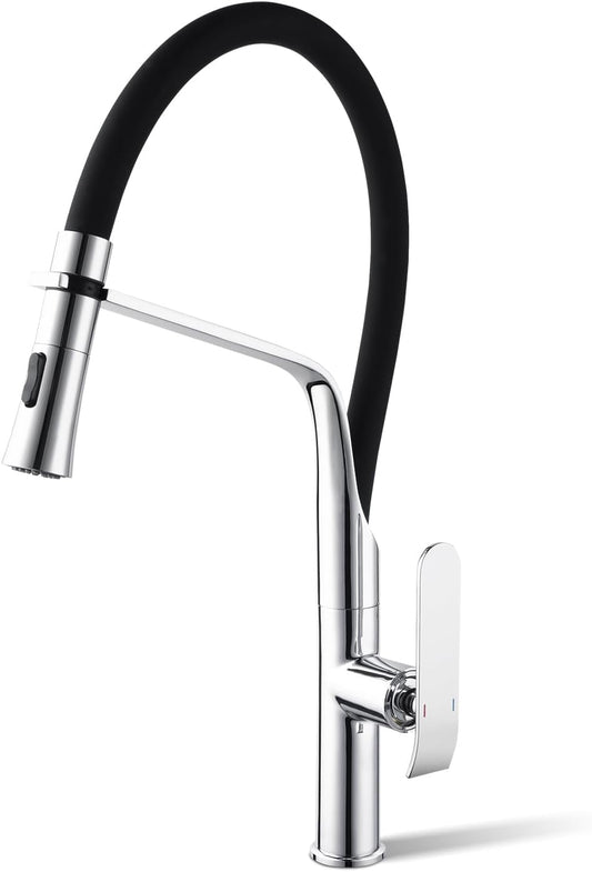 ACA International WELS Kitchen Mixer Tap Pull Dwon Kitchen Tap 2-Mode Spray Head 360° Swivel Kitchen Sink Taps Faucet(Chrome)
