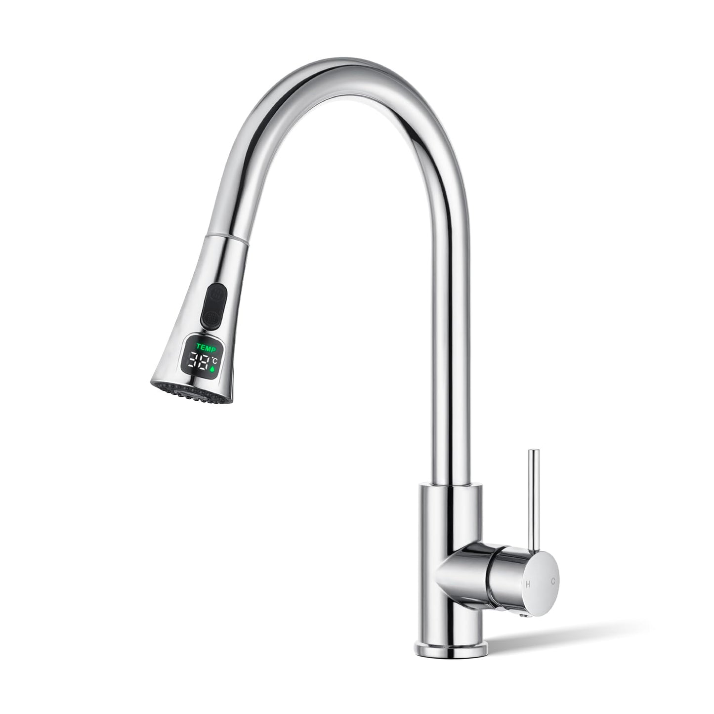 ACA International WELS Kitchen Mixer Tap 2-Mode Spray Pull Out Spout Kitchen Laundry Sink Bar Faucet Tap Basin Mixer Brass Faucet Kitchen Tap(Matt Black)