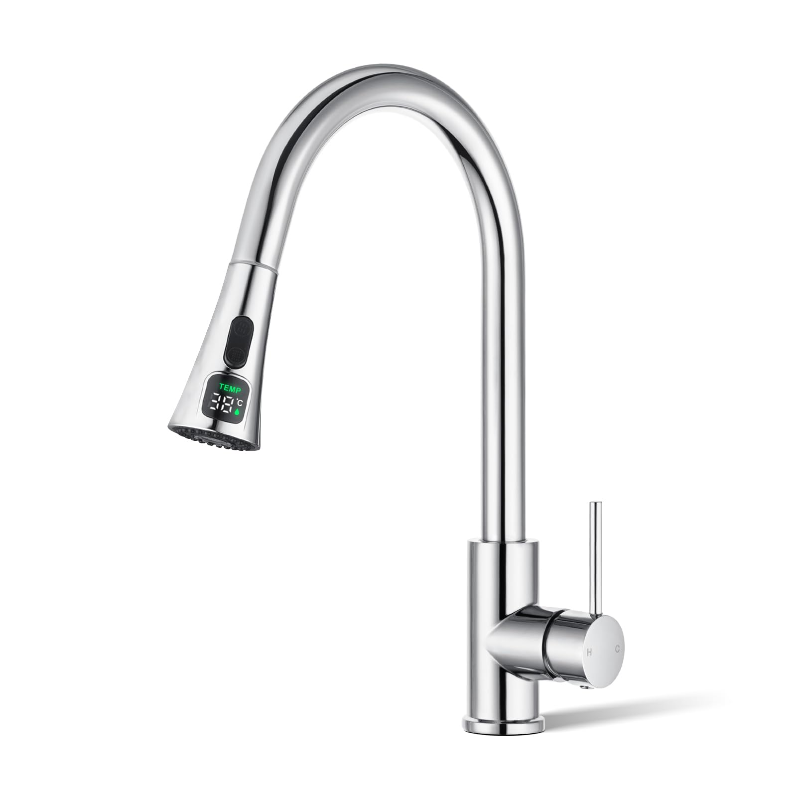 ACA International WELS Kitchen Mixer Tap 2-Mode Spray Pull Out Spout Kitchen Laundry Sink Bar Faucet Tap Basin Mixer Brass Faucet Kitchen Tap(Matt Black)