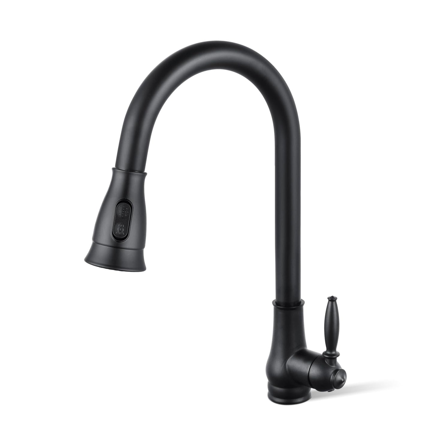 ACA International Rounded Euro Pull-Out Kitchen Mixer Tap with Pull Out Sprayer, 2-Mode Spray Kithcen Sink Tap 360° Swivel High Arc Laundry Sink Taps Faucet Solid Brass(Chrome)