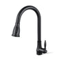 ACA International Rounded Euro Pull-Out Kitchen Mixer Tap with Pull Out Sprayer, 2-Mode Spray Kithcen Sink Tap 360° Swivel High Arc Laundry Sink Taps Faucet Solid Brass(Chrome)