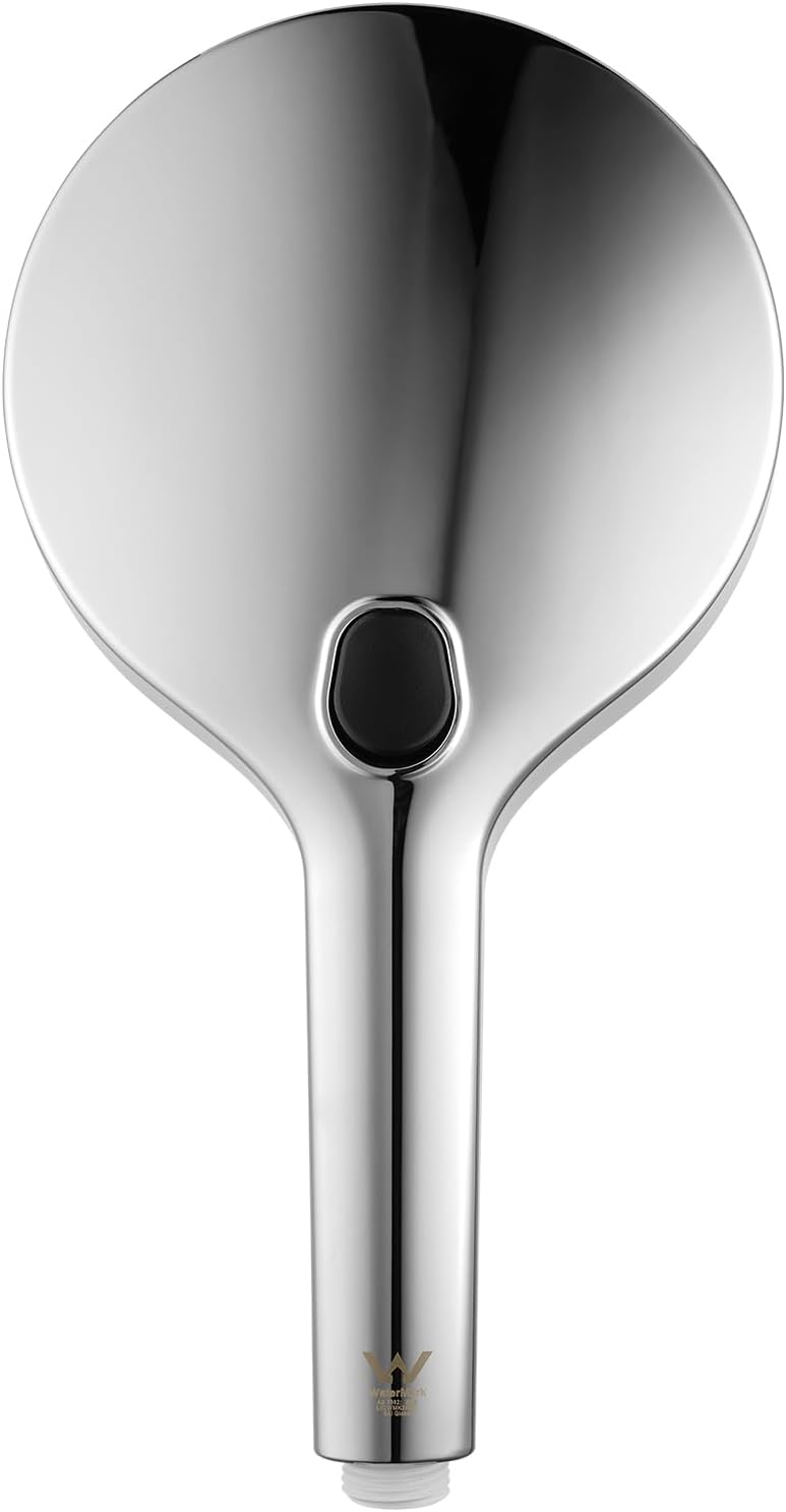 ACA International 4 Functions Handheld Shower Head, Round 6-Inch Handheld Showerheads with Fliter, Rain Massage Mist Power Wash Spary Shower for Bathroom, WELS Approved (Chrome)