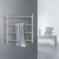 4 Rungs Bathroom Electric Heated Towel Rail Rack 520x500mm Wall Mounted Round Towel Warmer Stainless Steel Towel Heater Dryer Heated Towel Rail Holder Waterproof SAA (Silver)