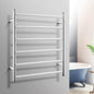 Bathroom Heated Towel Rail 6 Bars Round Stainless Steel Electric Heated Towel Energy-Saving Heated Towel Rack Holder Wall Mounted 70W SAA Certificate (Chrome)
