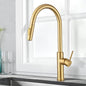 ACA International 2 Mode Pull Out Kitchen Tap Swivel Gooseneck Laundry Sink Taps Faucet WELS Kitchen Mixer Tap(Brushed Yellow Gold)