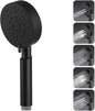 ACA International 5-Mode Spray Handheld Shower Head Round Hand Held Shower Rain Massage Spary Shower for Bathroom WELS Approved (Black)