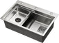 ACA International Brushed Gold Kitchen Sink Basin 304 Stainless Steel Under/Top/Flush Mount Double Bowl Sinks (680x400x225mm Satin Brush)