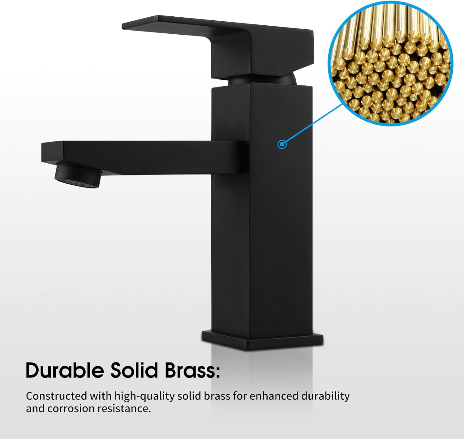 ACA International WELS Bathroom Basin Mixer Tap, Basin Faucet Tap Laundry Vanity Sink Faucet Hot-Cold Water Control Premium Solid Brass(Matte Black)