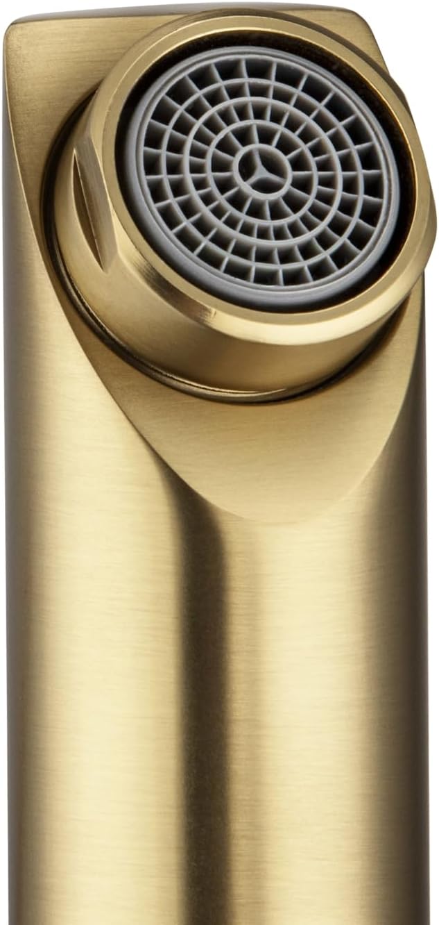 ACA International WELS Bathroom Tap, Bathroom Basin Mixer Tap Vanity Sink Basin Tap Faucet(Brushed Yellow Gold)