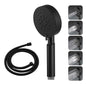 ACA International 5-Mode Spray Handheld Shower Head Round Hand Held Shower Rain Massage Spary Shower for Bathroom WELS Approved (Black)