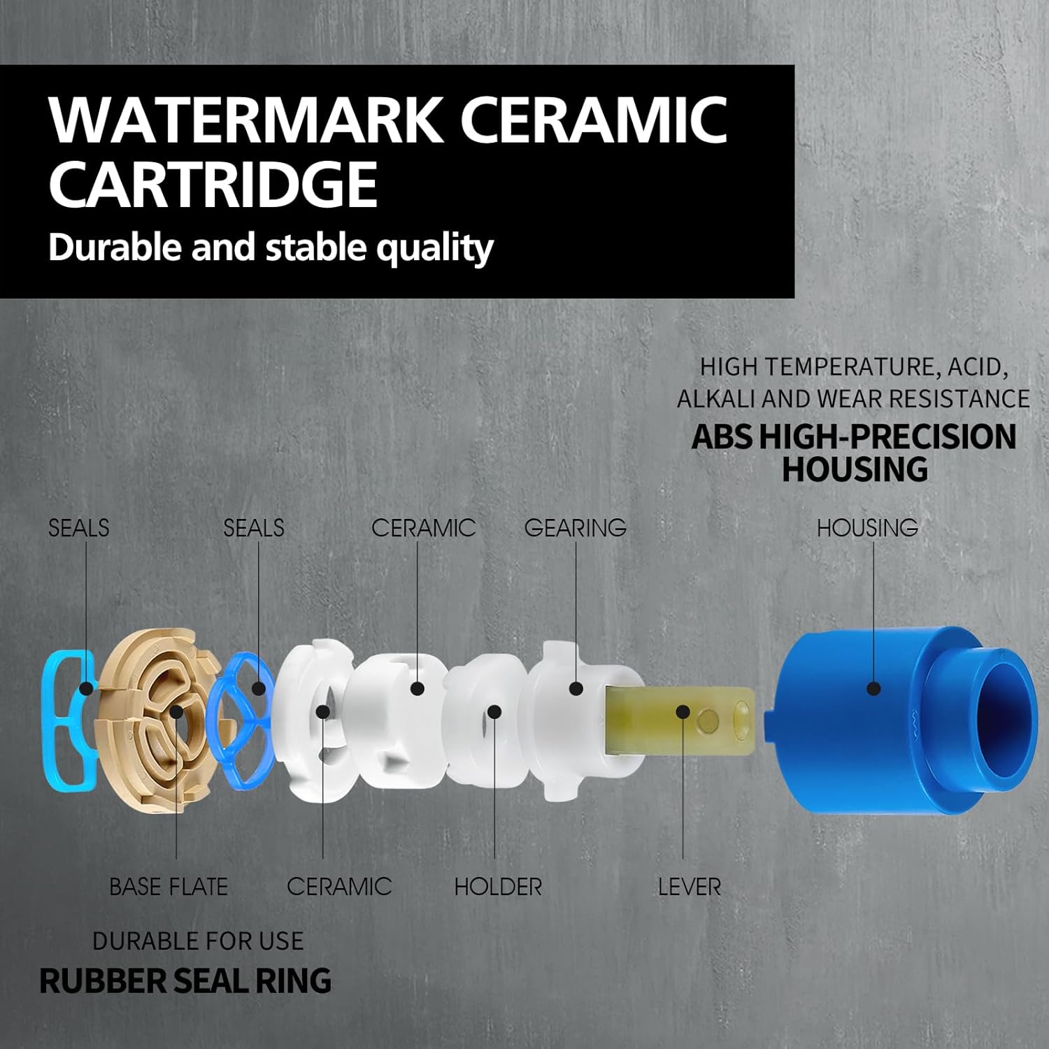 ACA International Watermark Square Wall Mounted Water Flick Lever Shower Mixer Tap 100mm BathTap Hot Cold Water Shower Mixer Tap for Shower Head/Handheld Shower, Solid Brass (Chrome)