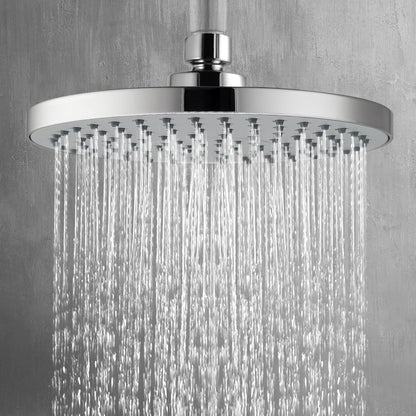 ACA International WELS Luxury Rain Shower Head High Pressure Adjustable 8 Inch Round Rainfall Shower Overhead ABS Plastic (Chrome)