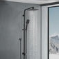 ACA International 200mm Rain High Shower Head Shower Head Set with Shower Tap, 8" Square Ultra-Thin Rain Shower Head Gooseneck Rail 2 in 1 Brass Diverter Bathroom(Matt Black)