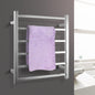 SAA Heated Towel Rack Wall Mounted Electric Towel Warmer Stainless Steel Heated Towel Rail Bathroom Towel Clothes Dryer Holder Waterproof Switch IP55 6 Rungs Square (Chrome)