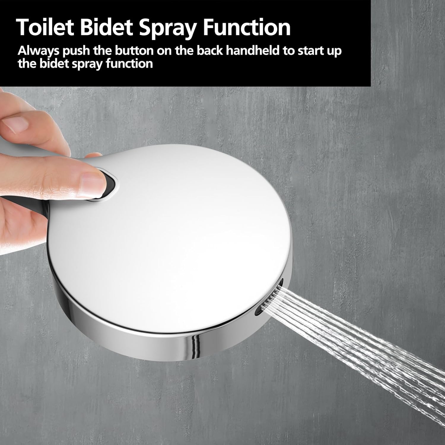 ACA International 4 Functions Handheld Shower Head, Round 6-Inch Handheld Showerheads with Fliter, Rain Massage Mist Power Wash Spary Shower for Bathroom, WELS Approved (Chrome)