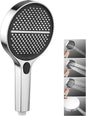 ACA International 4 Functions Handheld Shower Head, Round 6-Inch Handheld Showerheads with Fliter, Rain Massage Mist Power Wash Spary Shower for Bathroom, WELS Approved (Chrome)