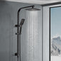 ACA International 12" Ultrathin Rainfall High Pressure Shower Head Square Shower Rail Set 3-Mode Handheld Shower Set Rail Diverter (Black)