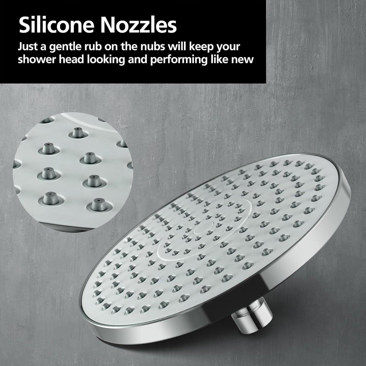 ACA International 8" High Pressure Shower Head 5-Mode Handheld Shower Spary 2 in 1 Shower Rail Diverter Gooseneck Arm Wall Mounted Bathroom Dual Rain Shower Head Set WELS (Chrome)