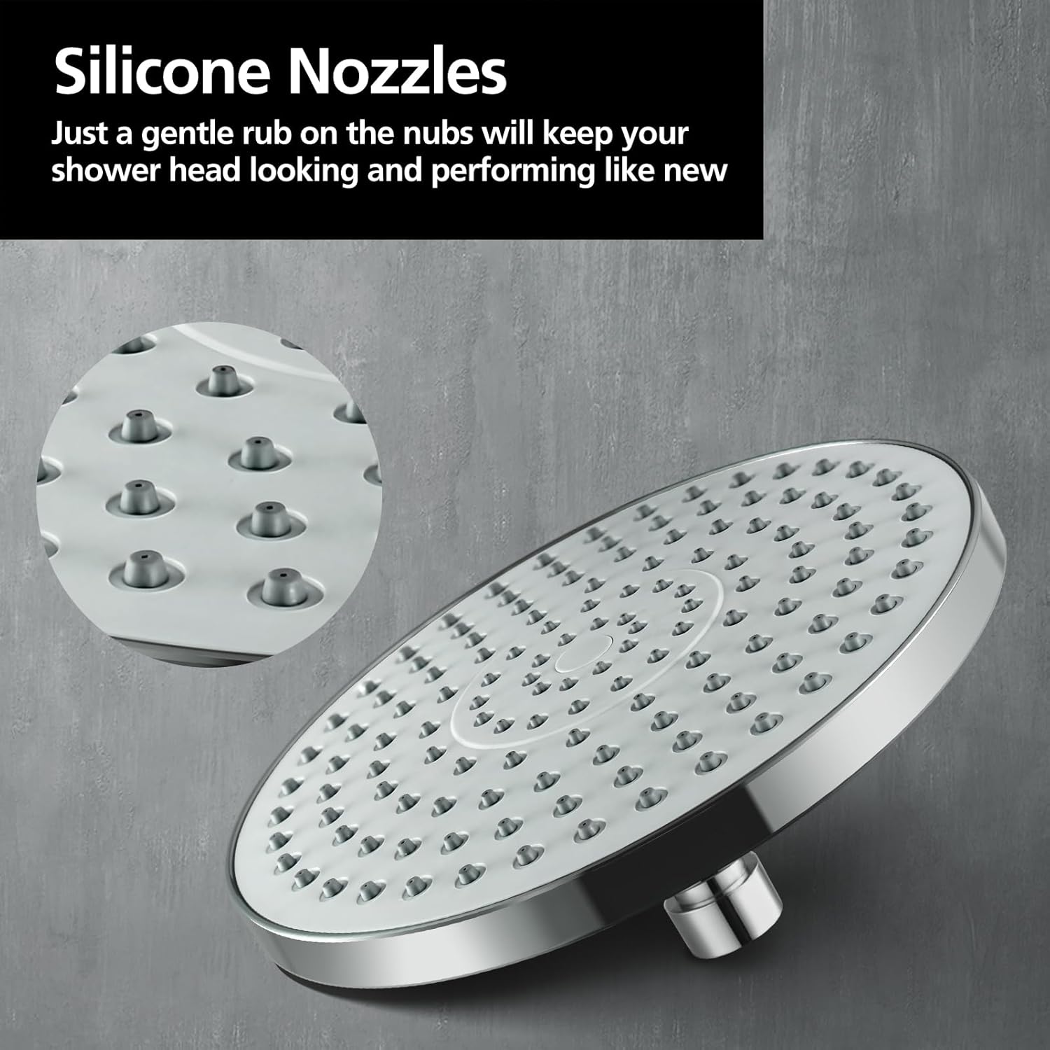 ACA International 8" High Pressure Shower Head 5-Mode Handheld Shower Spary 2 in 1 Shower Rail Diverter Gooseneck Arm Wall Mounted Bathroom Dual Rain Shower Head Set WELS (Chrome)