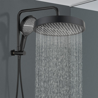 ACA International 13" Rain Shower Head 2 in 1 Round Shower Head Set Wall Mounted Shower Set 4-Mode Handheld Spary Bathroom WELS Approved (Chrome)