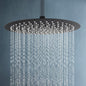 ACA International High Pressure 10'' Large Shower Head Round Overhead 304 Stainless Steel Adjustable Ultra-Thin Rain Shower Head 250x250mm WELS (Black)