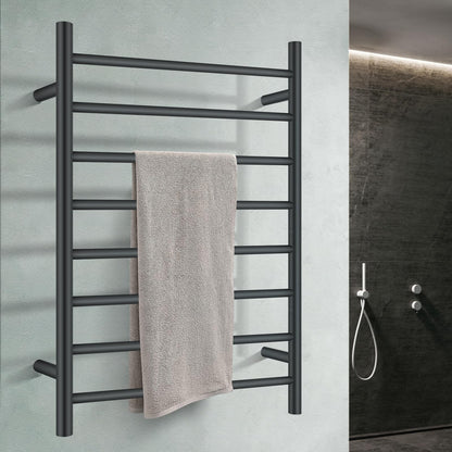 ACA International Wall Mounted Electric Heated Towel Rack SAA Towel Warmer Aluminium Heated Towel Rail Bathroom Towel Clothes Dryer Holder IP55 6 Rungs Round (Gold)