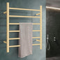 ACA International Wall Mounted Electric Heated Towel Rack SAA Towel Warmer Aluminium Heated Towel Rail Bathroom Towel Clothes Dryer Holder IP55 6 Rungs Round (Gold)