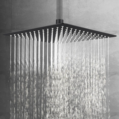 ACA International 12'' Rain High Pressure Shower Head Square Stainless Steel Large Rainfall Overhead 300mm Metal Ultra Thin WELS (Chrome)